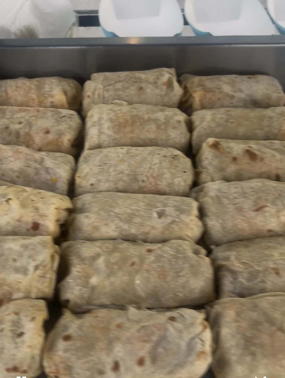 Tray of catering burritos at a Las Vegas graduation party