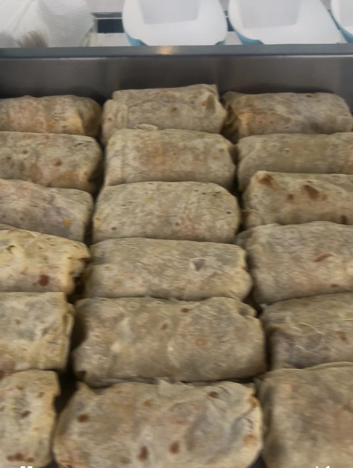 Tray of catering burritos at a Las Vegas graduation party