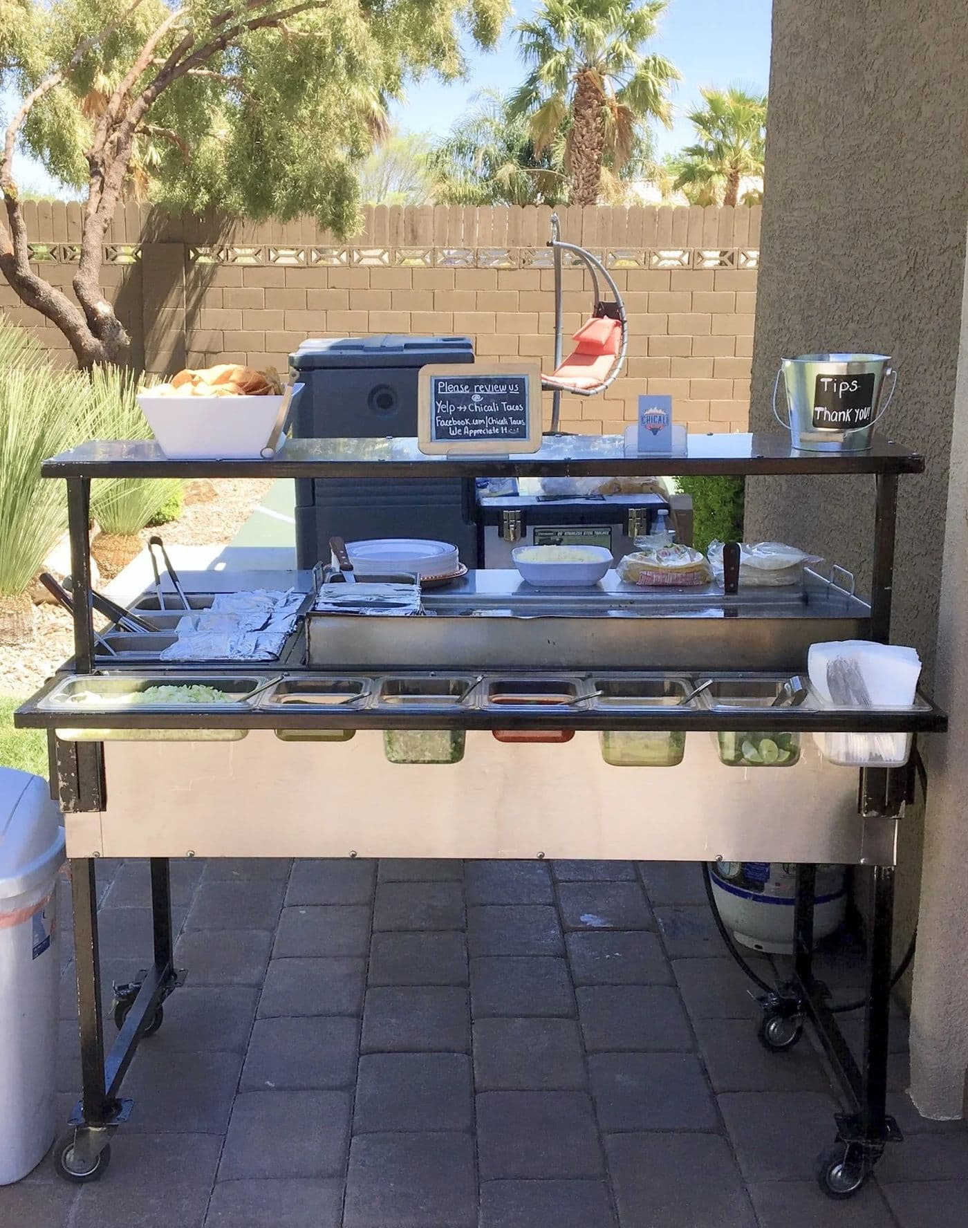 Chicali Tacos taco station, the Las Vegas taco cart alternative